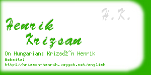 henrik krizsan business card